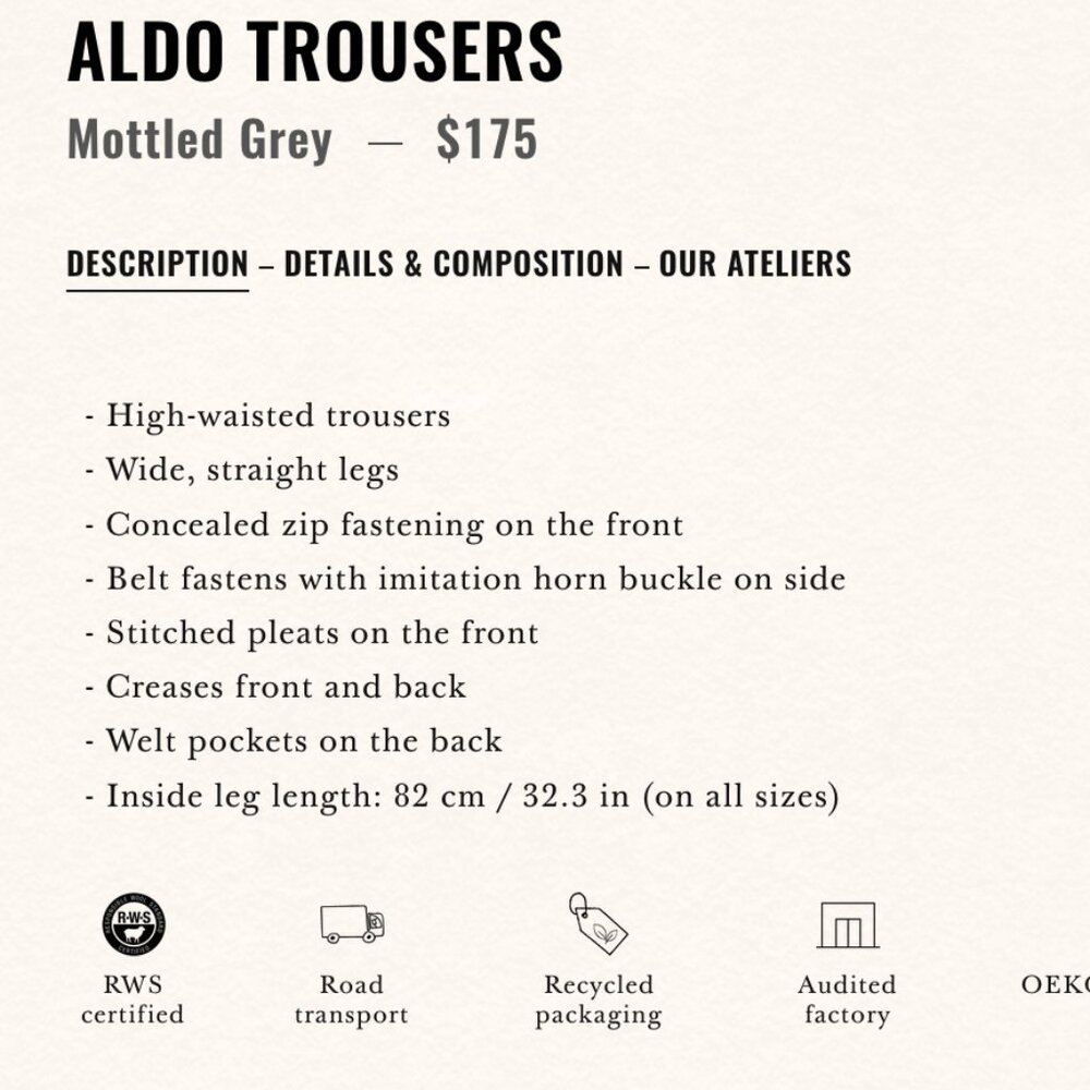 Sezane Aldo Trousers in Mottled Grey - Picture 4 of 10